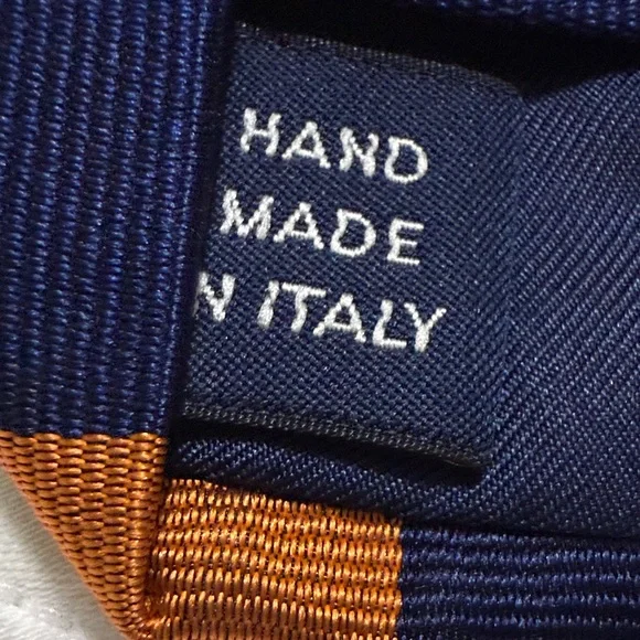 Polo by Ralph Lauren Blue and Orange Crest Tie - Picture 5 of 6